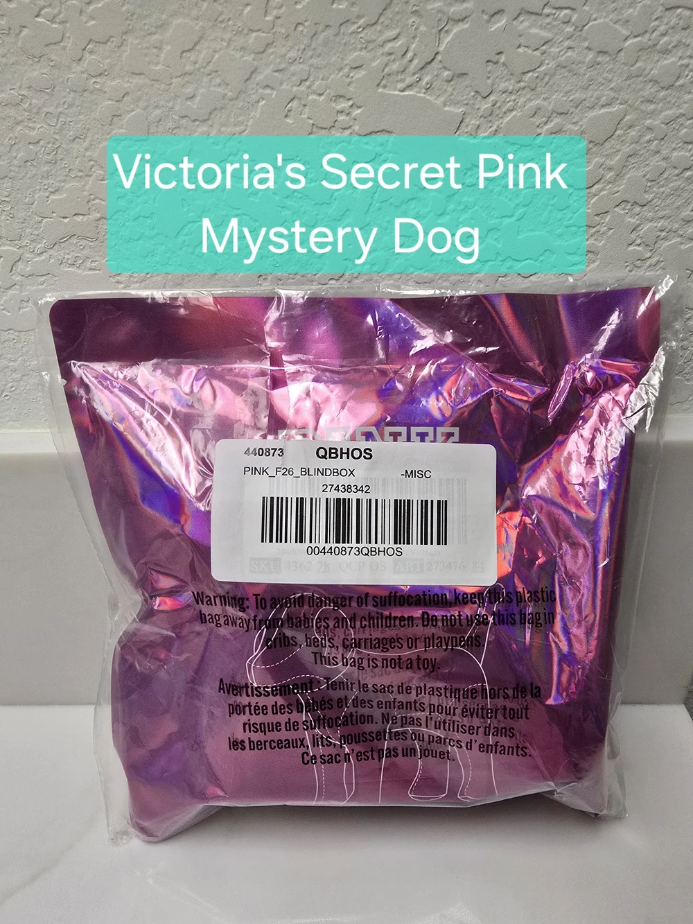 Victoria's Secret PINK Mystery Plush Dog New & Sealed